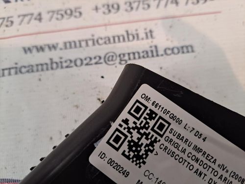 Bocchetta aria cruscotto DX SUBARU Impreza 3° Serie