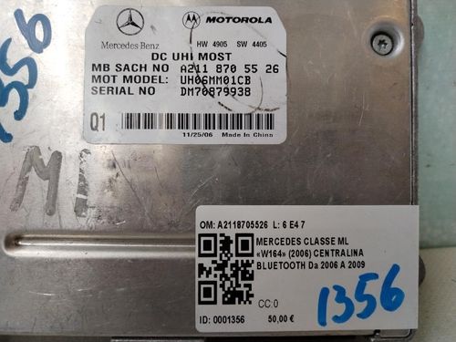 Centralina bluetooth telefono MERCEDES ML W164 3° Serie