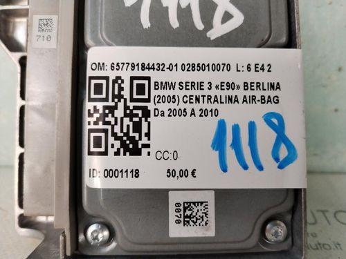 Centralina Airbag BMW Serie 3 E90 Berlina 2° Serie