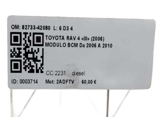 Centralina BCM TOYOTA Rav4 4° Serie