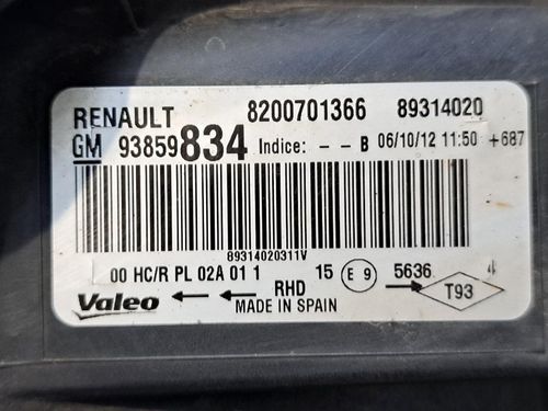 Faro anteriore Destro OPEL Vivaro Serie  (A) (06>14)