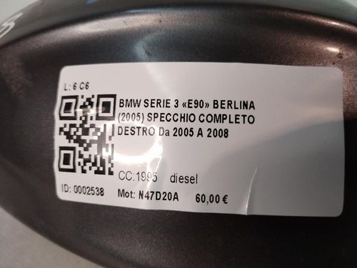 Specchietto Retrovisore Destro BMW Serie 3 E90 Berlina