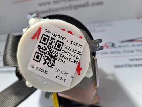 Cintura di Sicurezza Anteriore Sinistra OPEL Meriva 3° Serie