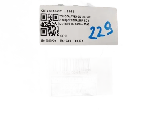 Centralina motore TOYOTA Avensis Berlina 2° Serie