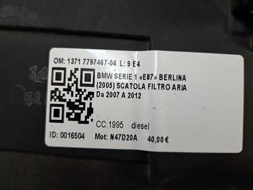 Box scatola filtro aria BMW Serie 1 Serie (E87) (07>)