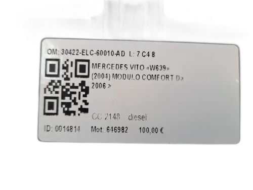 Centralina ECU MERCEDES Vito W639 2° Serie