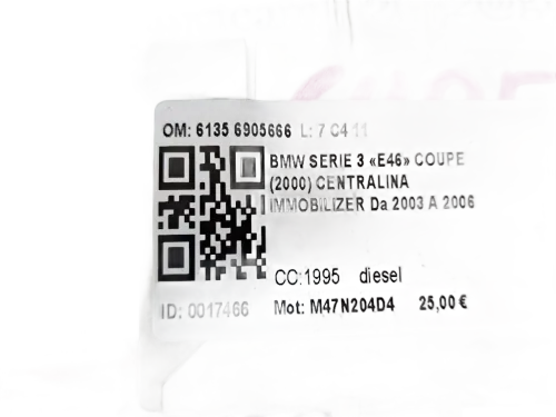 Centralina immobilizer BMW Serie 3 E46 Cabrio 2° Serie