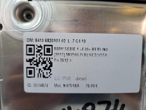 Centralina bluetooth telefono BMW Serie 1 F20 (11>19)