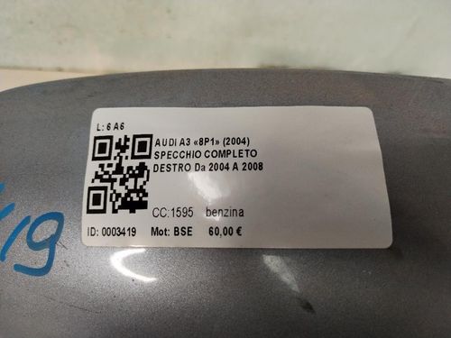 Specchietto Retrovisore Destro AUDI A3 Serie (8P1) (05>08)