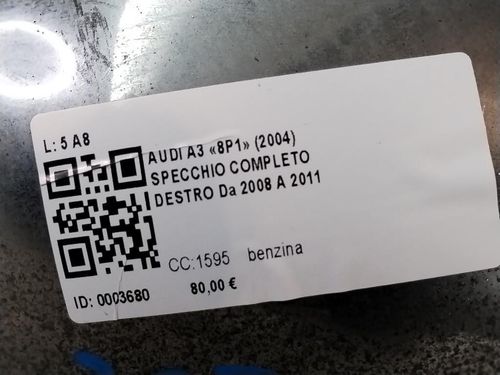 Specchietto Retrovisore Destro AUDI A3 Serie (8P1) (03>05)