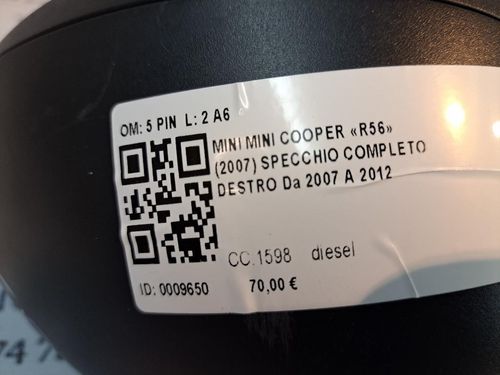 Specchietto Retrovisore Destro MINI Cooper 2° Serie