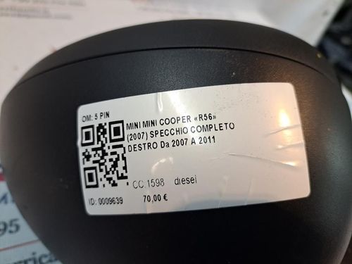 Specchietto Retrovisore Destro MINI Cooper 2° Serie