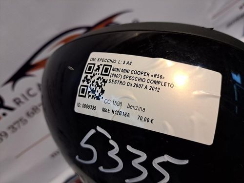 Specchietto Retrovisore Destro MINI Cooper 2° Serie