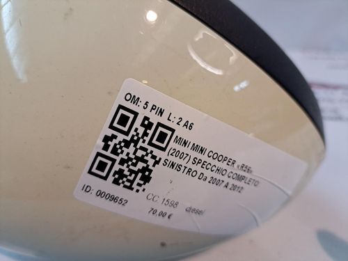 Specchietto Retrovisore Sinistro MINI Cooper 2° Serie