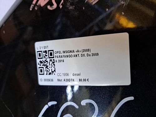 Parafango Anteriore Destro OPEL Insignia Berlina