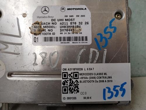 Centralina bluetooth telefono MERCEDES ML W164 3° Serie