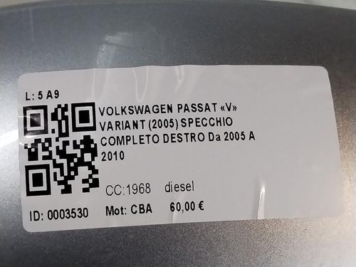 Specchietto Retrovisore Destro VOLKSWAGEN Passat Variant 4° Serie