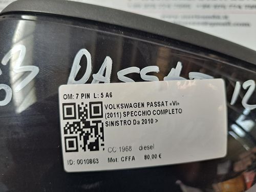 Specchietto Retrovisore Sinistro VOLKSWAGEN Passat Berlina 5° Serie