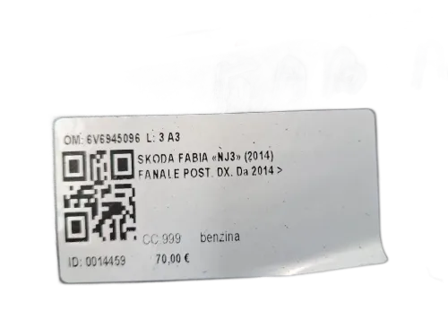 Stop fanale posteriore Destro SKODA Fabia Berlina 3° Serie