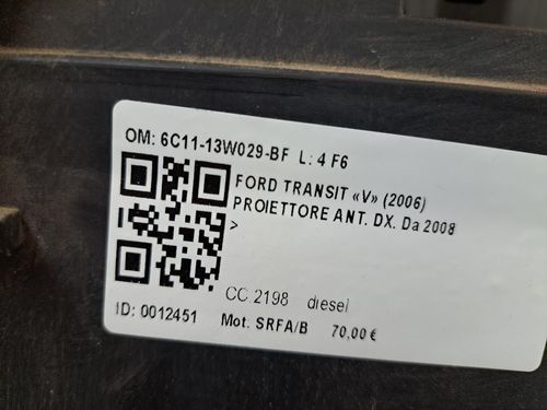 Faro anteriore Destro FORD Transit Serie (06>14)