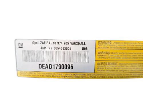 Airbag Volante OPEL Zafira B 2° Serie