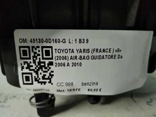 Airbag Volante TOYOTA Yaris Serie (08>11)