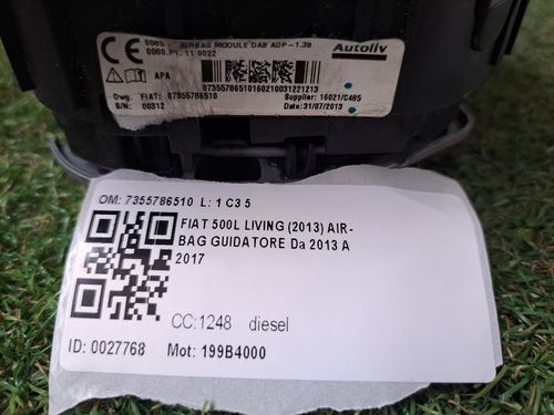 Airbag Volante FIAT 500 L Living