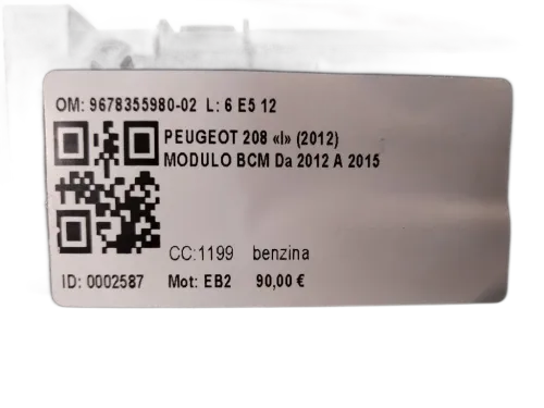 Centralina BCM PEUGEOT 208 Serie (12>19)
