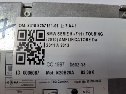 Centralina bluetooth telefono BMW Serie 5 Touring F10