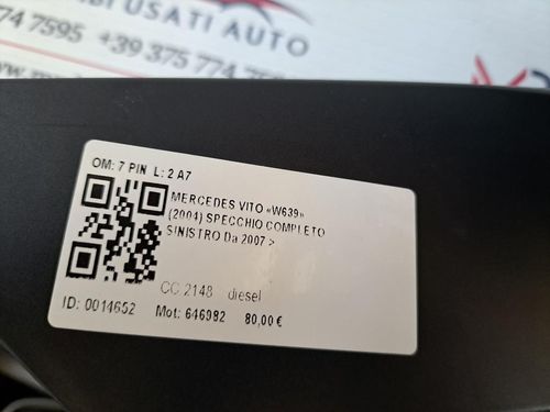 Specchietto Retrovisore Sinistro MERCEDES Vito W639 2° Serie