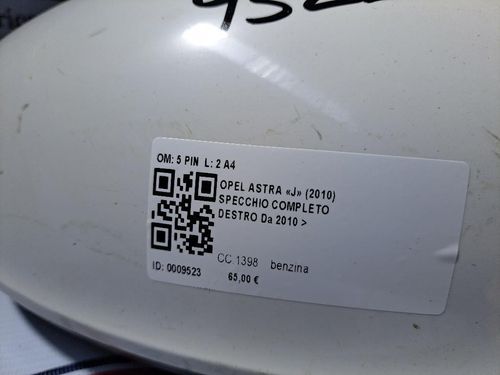 Specchietto Retrovisore Destro OPEL Astra J