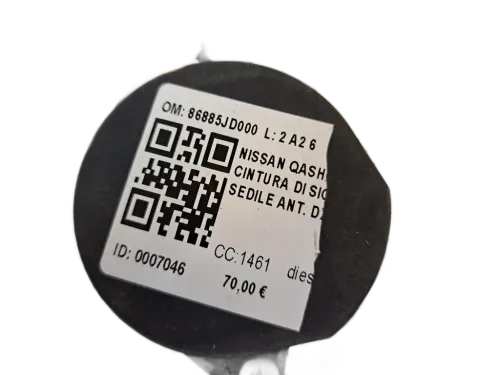 Cintura di sicurezza anteriore destra NISSAN Qashqai 1° Serie
