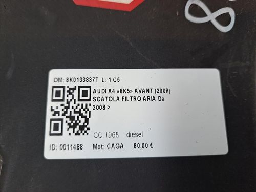 Box scatola filtro aria AUDI A4 Avant (8K5) (08>15)