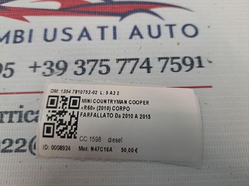 Corpo Farfallato MINI Countryman 1° Serie