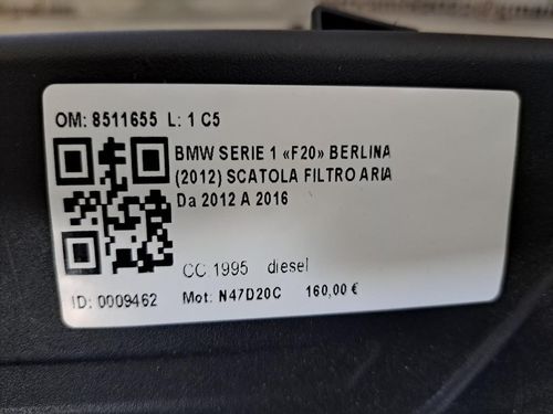 Box scatola filtro aria BMW Serie 1 F20 (11>19)