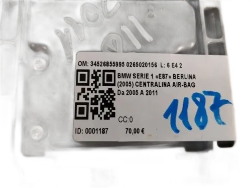 Centralina Airbag BMW Serie 1 Serie (E87) (04>07)