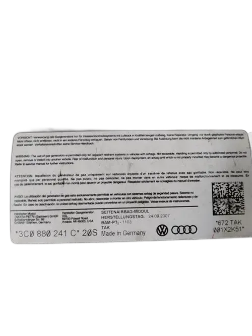 Airbag sedile sinistro lato guida VOLKSWAGEN Passat Variant 4° Serie