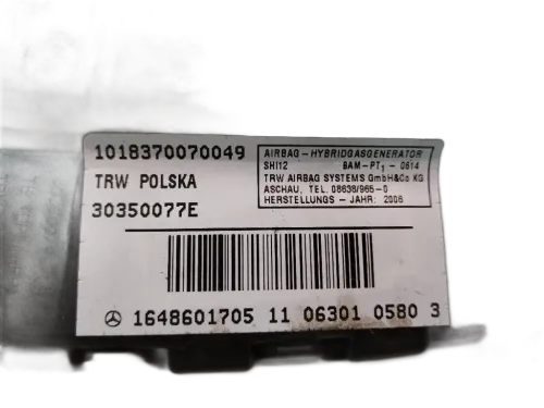 Airbag sedile sinistro lato guida MERCEDES ML W164 3° Serie