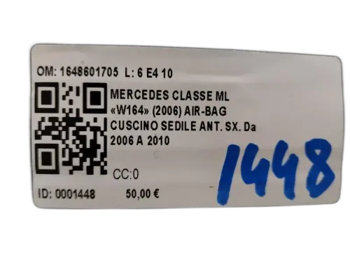 Airbag sedile sinistro lato guida MERCEDES ML W164 3° Serie