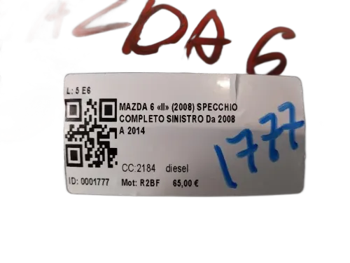 Specchietto Retrovisore Sinistro MAZDA 6 Berlina 2° Serie