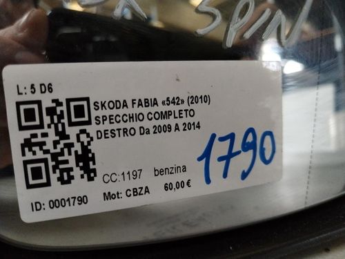 Specchietto Retrovisore Destro SKODA Fabia Berlina 2° Serie