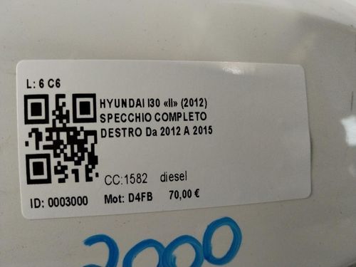 Specchietto Retrovisore Destro HYUNDAI i30 Serie (12>18)