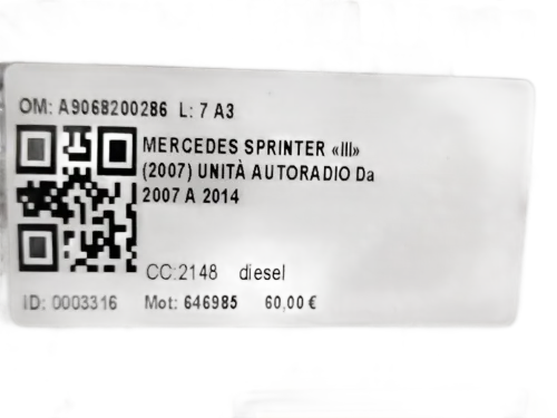 Autoradio MERCEDES Sprinter W906 3° Serie