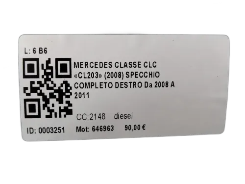 Specchietto Retrovisore Destro MERCEDES Classe C Berlina W203 2° Serie