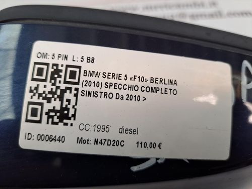 Specchietto Retrovisore Sinistro BMW Serie 5 F10