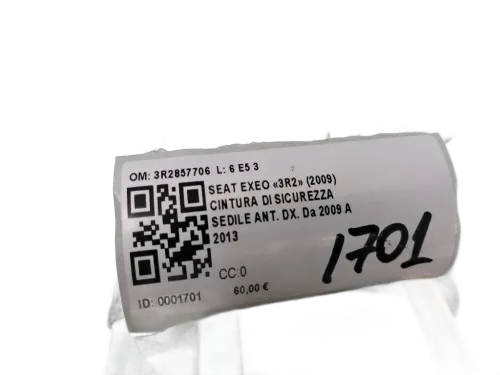 Cintura di sicurezza anteriore destra SEAT Exeo ST (3R5) (09>13)