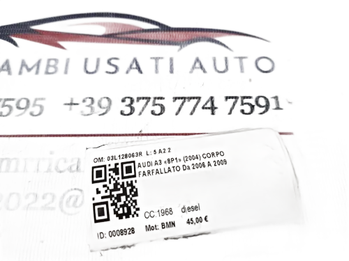Corpo Farfallato AUDI A3 Serie (8P1) (08>12)
