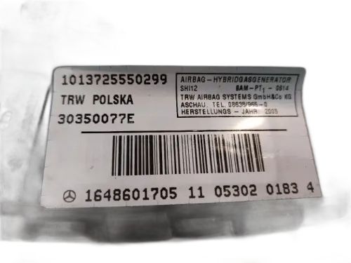 Airbag Sedile sinistro MERCEDES ML W164 3° Serie