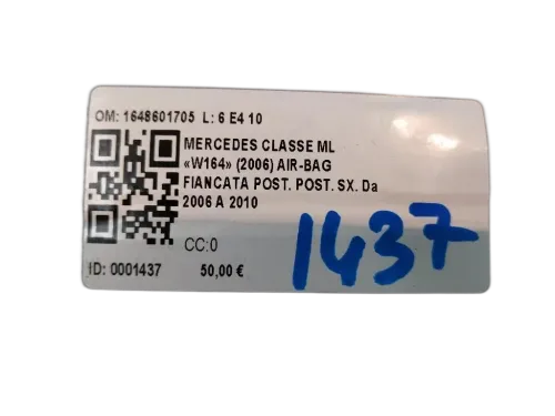 Airbag Sedile sinistro MERCEDES ML W164 3° Serie