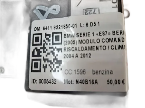 Comandi Clima BMW Serie 1 Serie (E87) (07>)